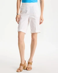 Poplin Cotton Roll-Tab Shorts