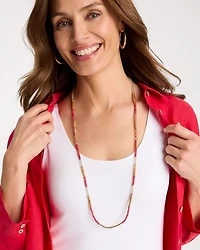 Coral Genuine Stone Long Necklace