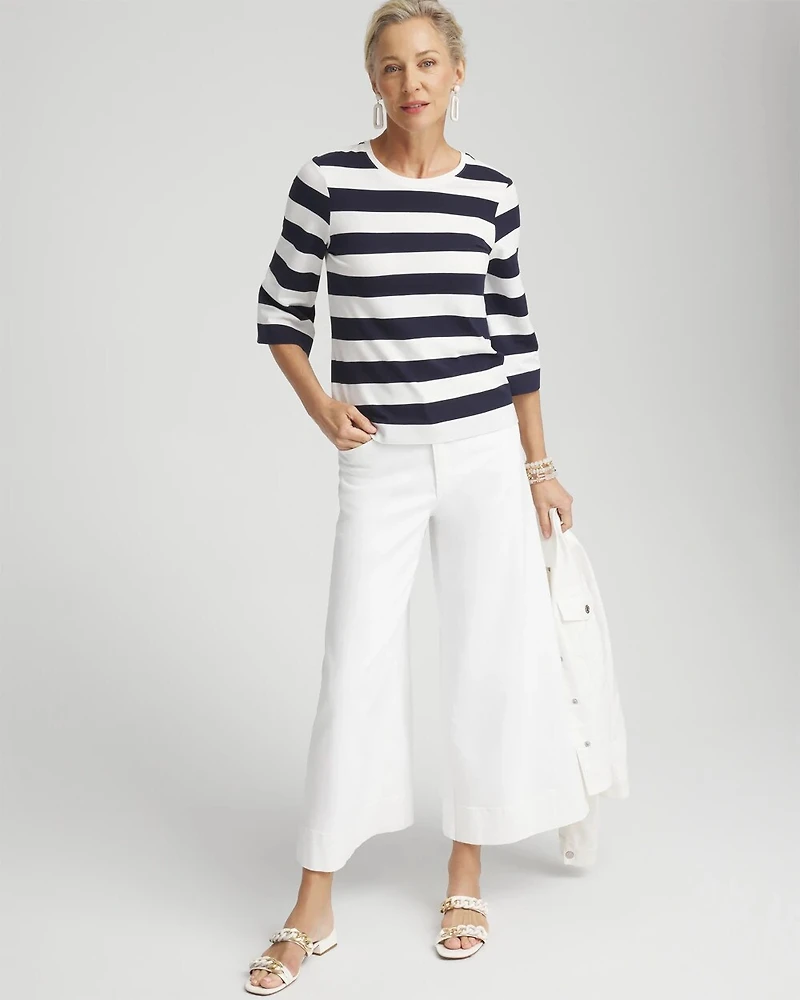 A-line Sleeve Stripe Tee