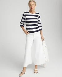 A-line Sleeve Stripe Tee