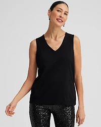 Spun Rayon V-Neck Tank