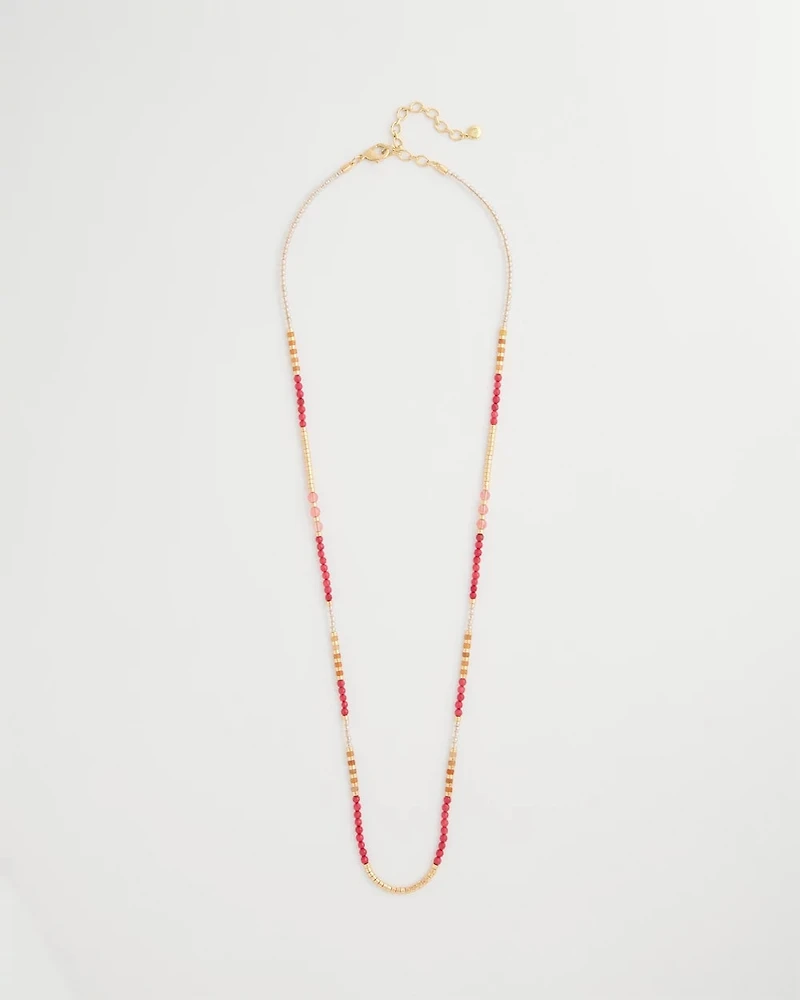 Coral Genuine Stone Long Necklace