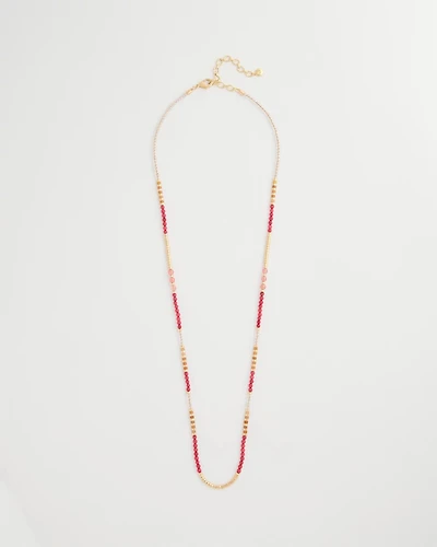 Coral Genuine Stone Long Necklace