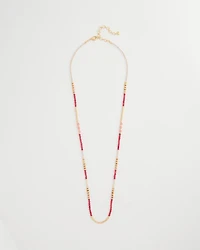 Coral Genuine Stone Long Necklace