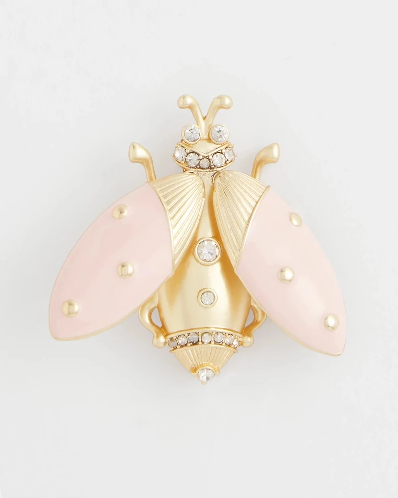 Pink Bug Brooch
