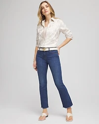 Petite Girlfriend Fray Hem Kick Flares