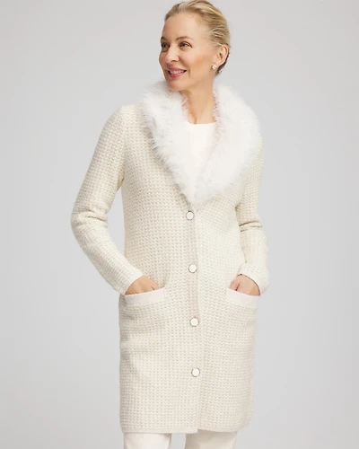 Fur Trim Cardigan
