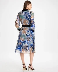 Mixed Print Belted Dress