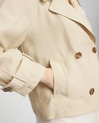 Double-Breasted Cropped Trench Coat