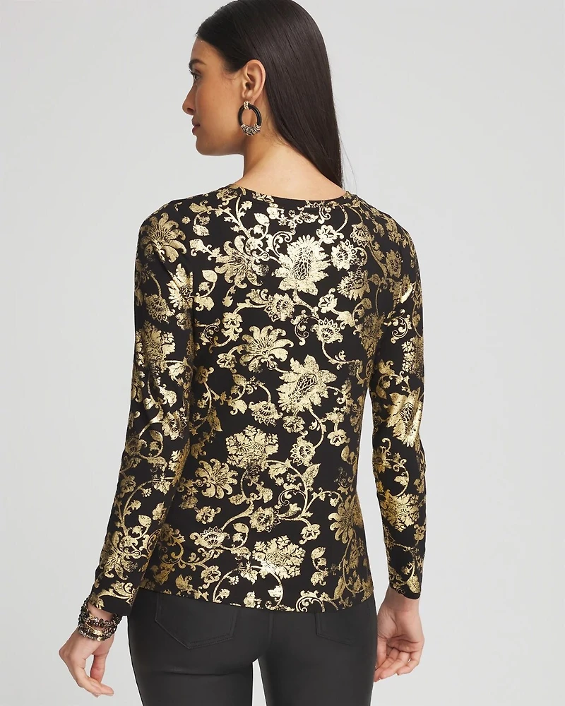 Touch of Cool™ Foiled Floral Layering Tee