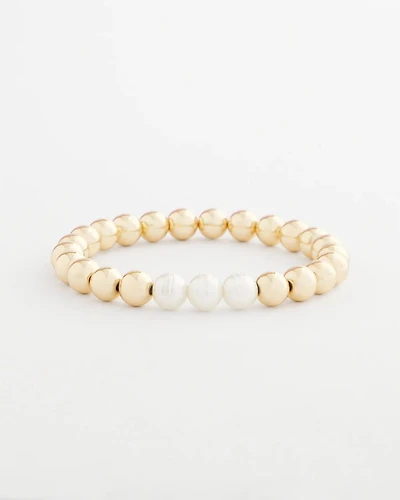 Goldtone Bead Stretch Bracelet