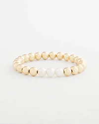 Goldtone Bead Stretch Bracelet