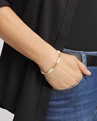 Goldtone Bead Stretch Bracelet