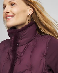 Nylon Fur Trim Puffer Vest