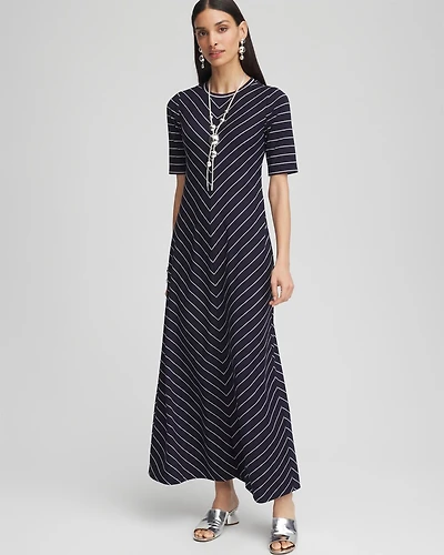 Striped Ponte Maxi Dress