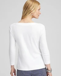 3/4 Sleeve Bateau Neck Tee