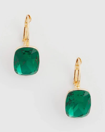 Emerald Green Gem Drop Earrings