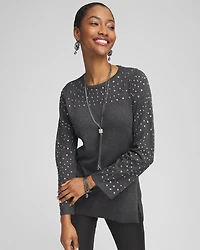 Studded Crewneck Sweater Tunic