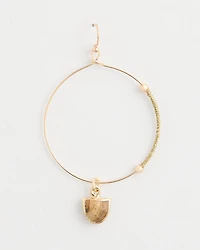 Hoop Jasper Stone Charm Earrings
