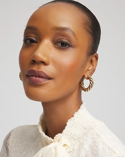 French Hook Drop Hoop Earrings