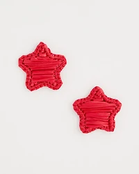Americana Red Star Stud Earrings