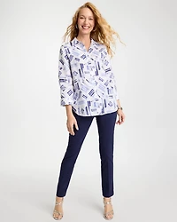 No Iron™ Printed Linen Shirt