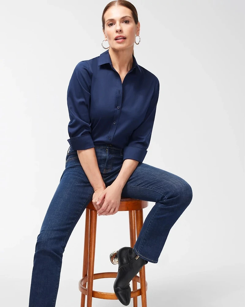 Stretch-Sateen Shirt