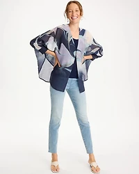 Woven Printed Cocoon Ruana