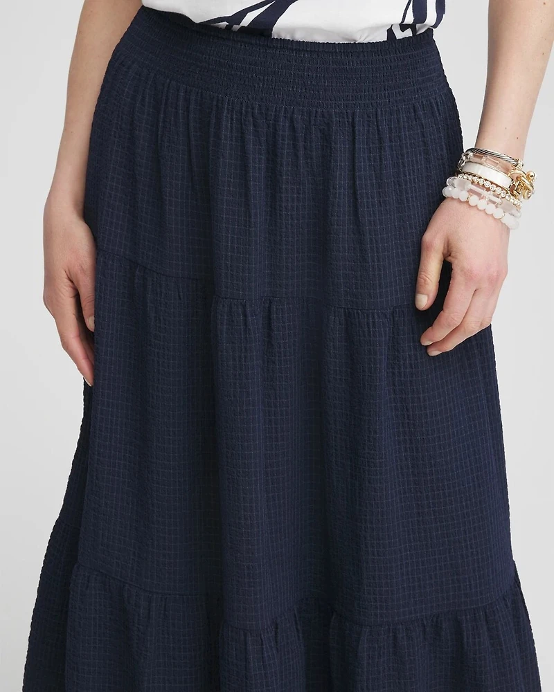 Smocked Waist Tiered Skirt