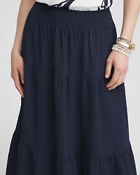 Smocked Waist Tiered Skirt