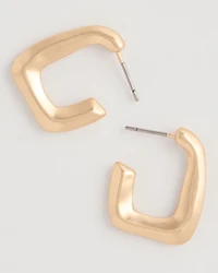 Mini Goldtone Square Earrings