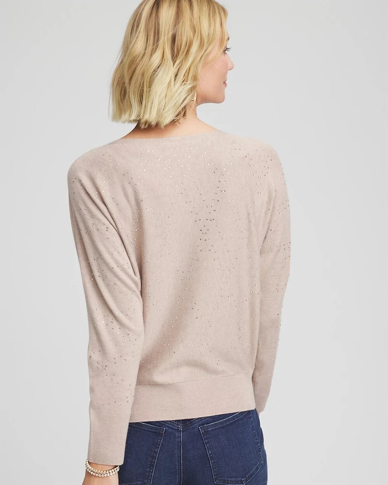 Ella Embellished Dolman Pullover Sweater