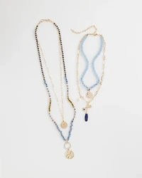 Convertible Layered Lapis Necklace
