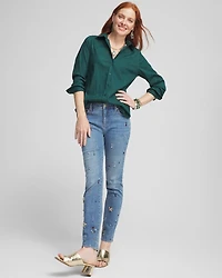 No Iron™ Green Jacquard Shirt