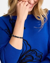 Navy Enamel Stretch Bracelet