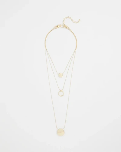 Gold Triple Pendant Necklace