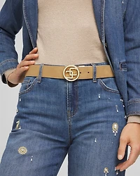 Faux Suede Reversible Chico's Logo Trouser Belt