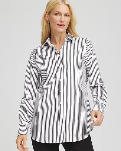 No Iron™ Lurex Striped Shirt