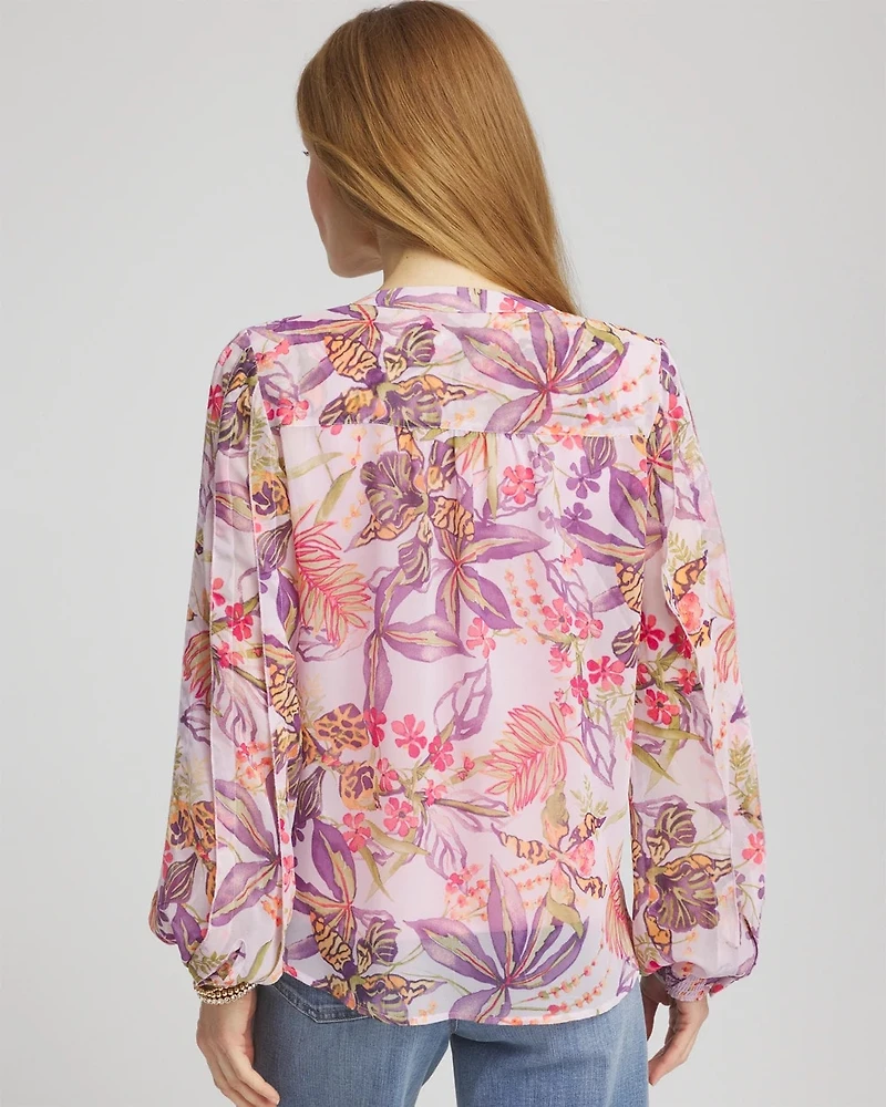 Floral Georgette Pintuck Blouse