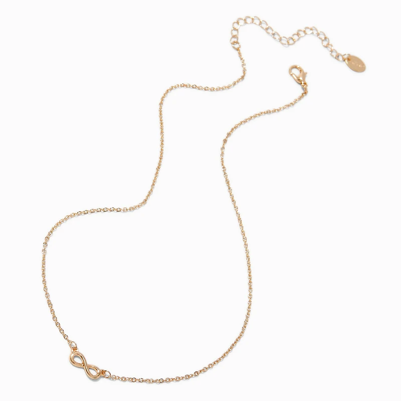 Gold-tone Mini Infinity Stackable Pendant Necklace