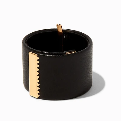 Black Snap-On Ponytail Holder Hair Tie