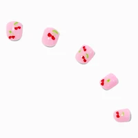 Claire's Club Pink Cherry Press On Vegan Faux Nail Set - 10 Pack