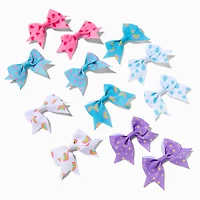 Claire's Club Printed Mini Hair Bow Clips - 12 Pack