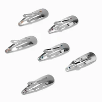 Jewel Tone Metallic Snap Hair Clips - 6 Pack