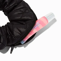 Black Zipper Athletic Hair Scrunchie