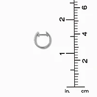 C LUXE by Claire's Sterling Silver 1/10 ct. tw. Lab Grown Diamond 10MM Embellished Hoop Earrings