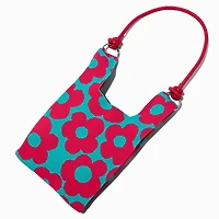 Pink & Blue Retro Flower Tote Bag