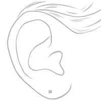 C LUXE by Claire's Sterling Silver Cubic Zirconia 3x3mm Square Stud Earrings