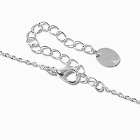 Silver-tone Crystal Heart Pendant Necklace 