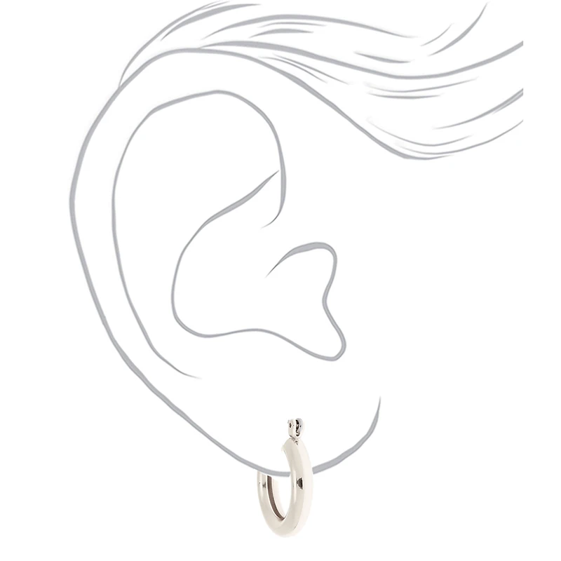 Silver-tone 20mm Tube Hoop Earrings